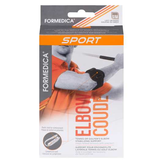 Support de coude pour épicondylite latérale – noir – P/M | FORMEDICA