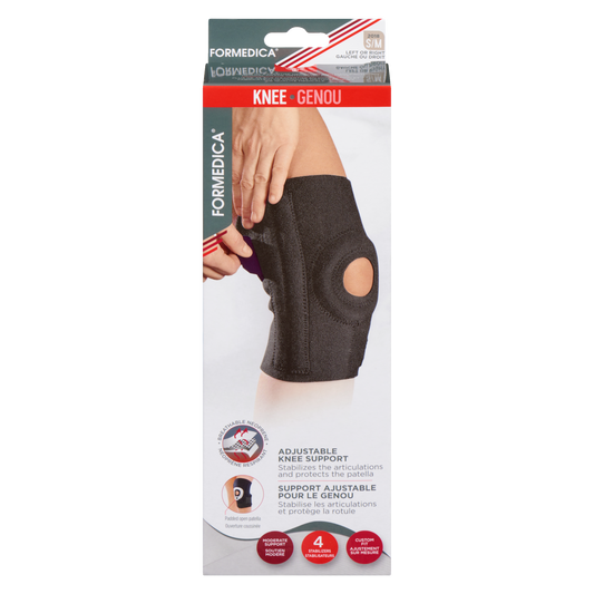 Support ajustable pour le genou – noir – P/M | FORMEDICA