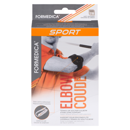 Support de coude pour épicondylite latérale – noir – P/M | FORMEDICA