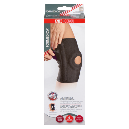 Support ajustable pour le genou – noir – P/M | FORMEDICA