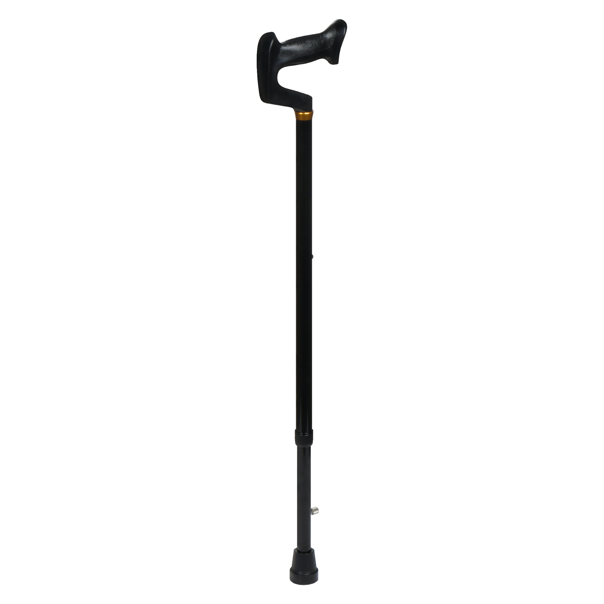 Canne en aluminium avec pic à glace rétractable – poignée orthopédique en plastique – noire | FORMEDICA