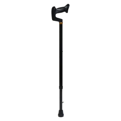 Canne en aluminium avec pic à glace rétractable – poignée orthopédique en plastique – noire | FORMEDICA