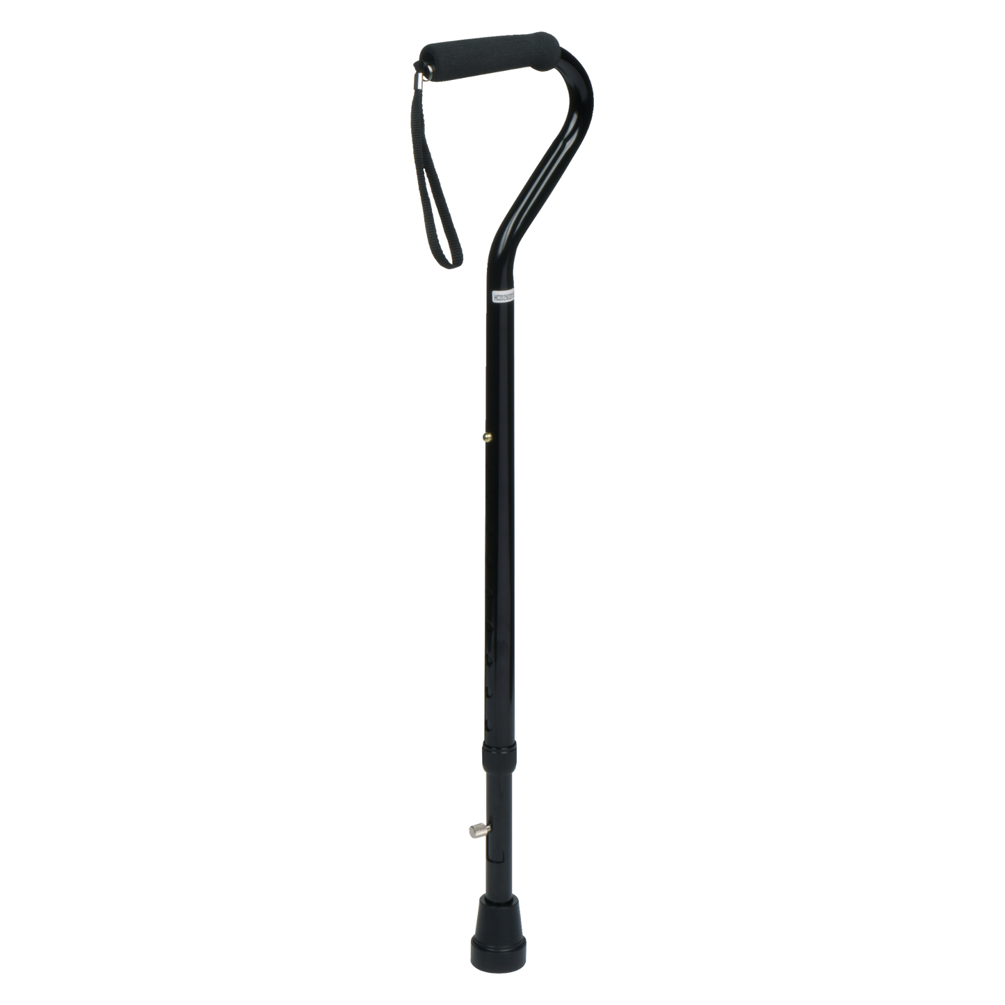 Canne en aluminium ajustable avec pic à glace rétractable – poignée désaxée en mousse brune – noire | FORMEDICA