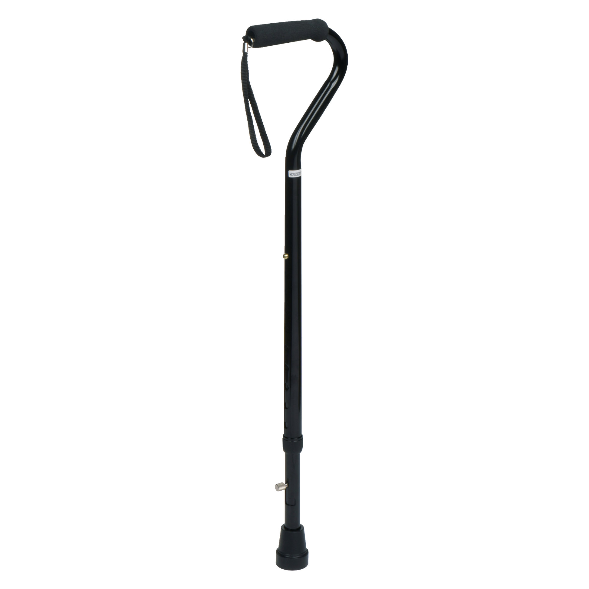Canne en aluminium ajustable avec pic à glace rétractable – poignée désaxée en mousse brune – noire | FORMEDICA
