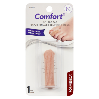 Capuchon de gel antibactérien pour orteil – P/M | COMFORT