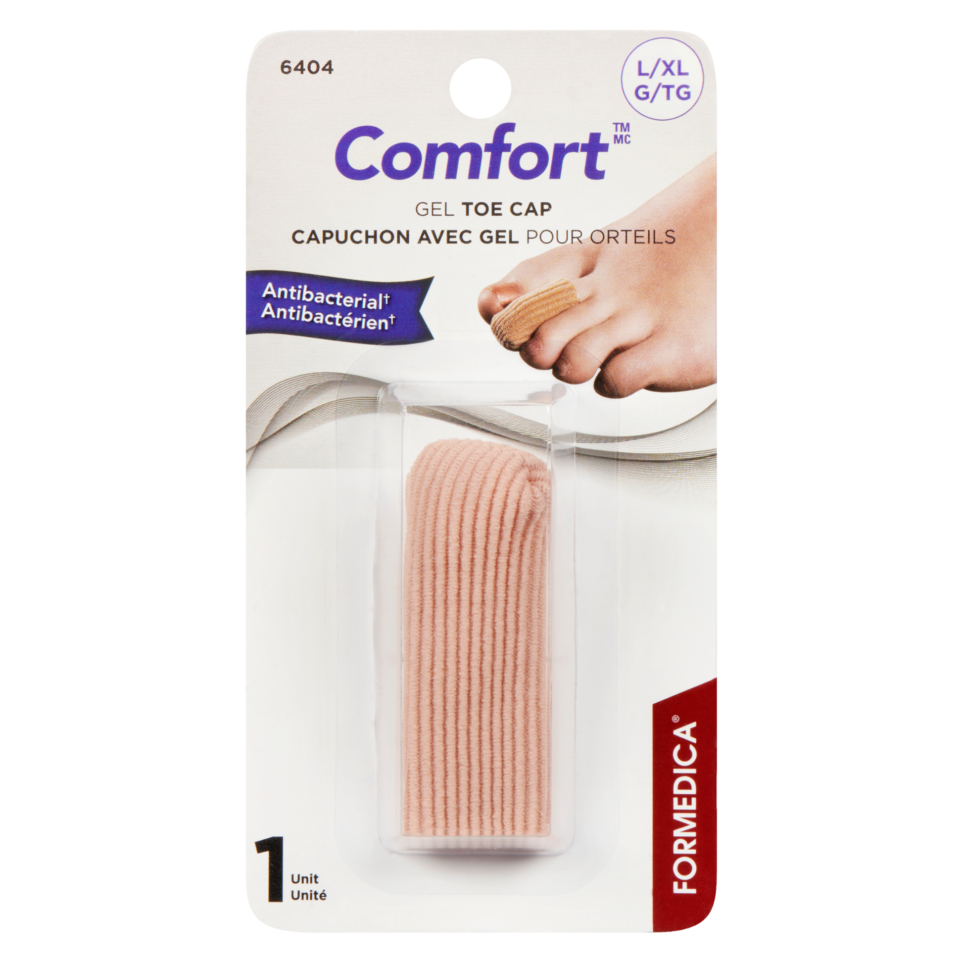 Capuchon de gel antibactérien pour orteil – G/TG | COMFORT
