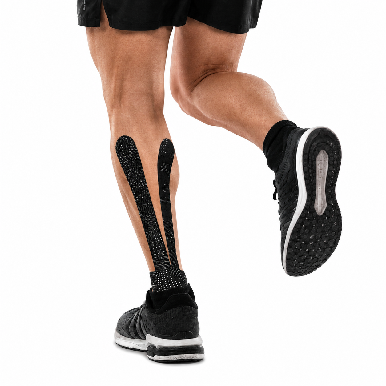 Bande kinesio adhésive avec motif réfléchissant – noire – 2″ × 16′ | FORMEDICA