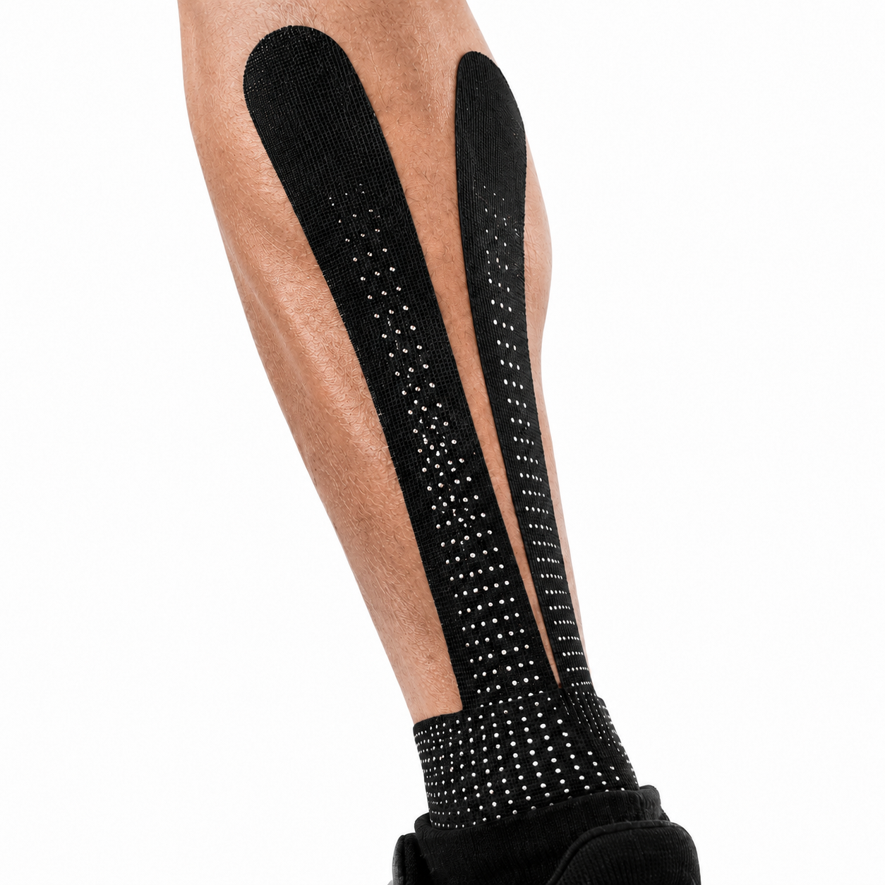 Bande kinesio adhésive avec motif réfléchissant – noire – 2″ × 16′ | FORMEDICA