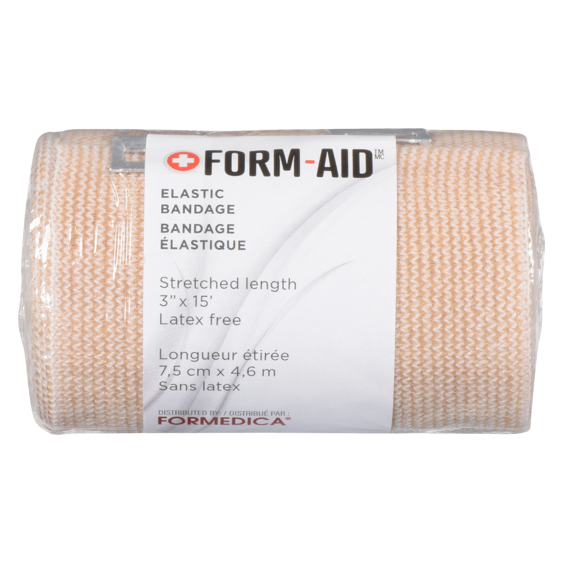 Bandage élastique non adhérent – beige – 3" × 15' | FORM-AID