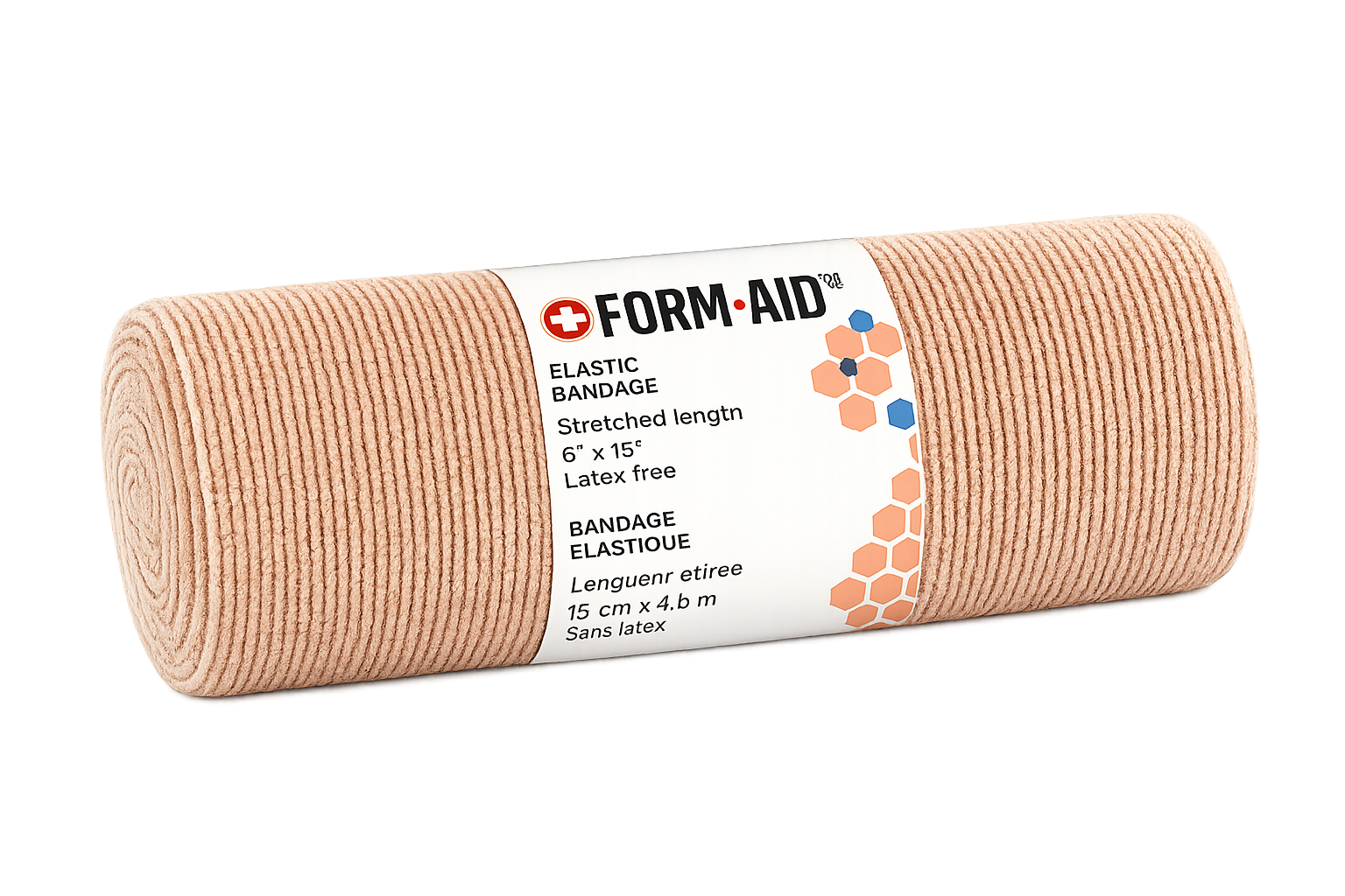 Bandage élastique non adhérent – beige – 6" × 15' | FORM-AID
