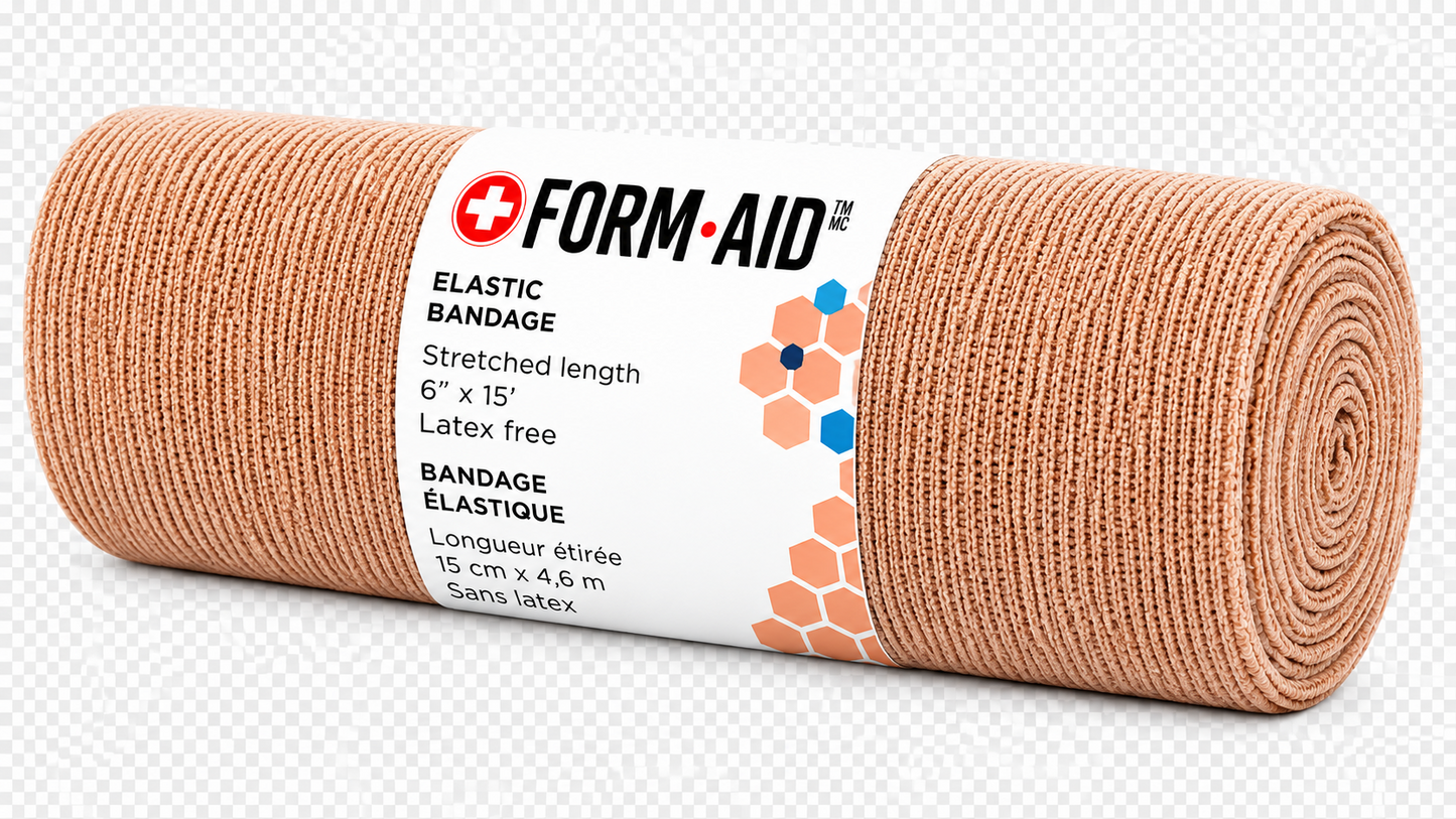 Bandage élastique non adhérent – beige – 6" × 15' | FORM-AID