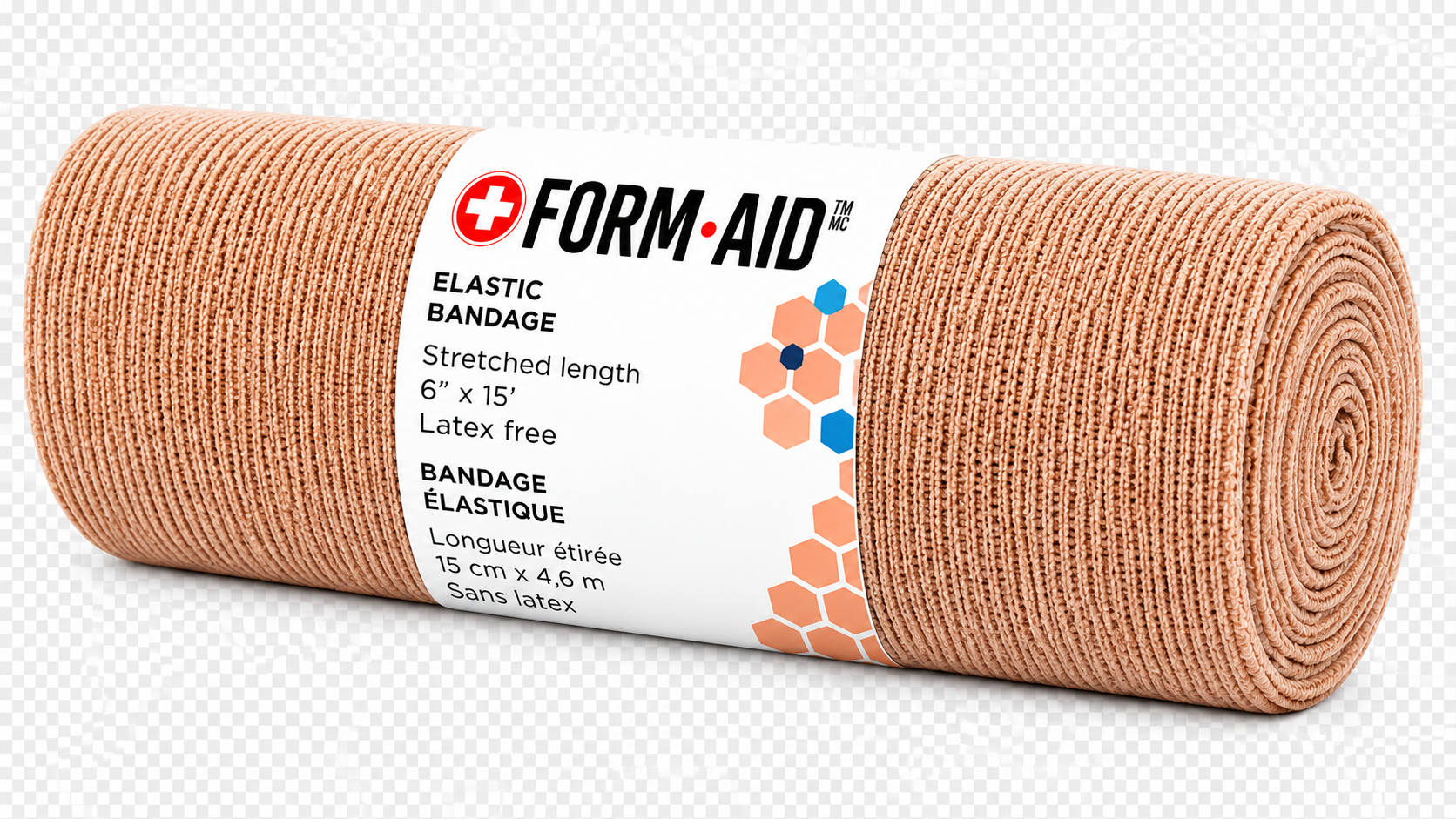 Bandage élastique non adhérent – beige – 6" × 15' | FORM-AID