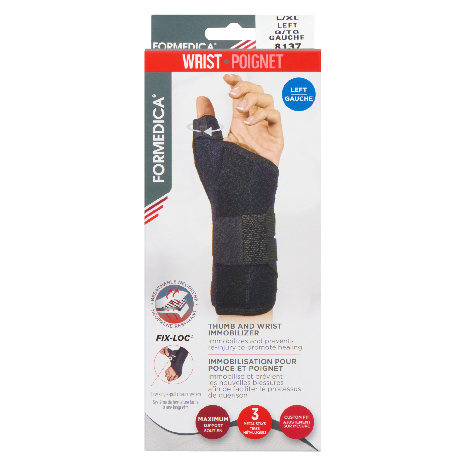Immobilisation pouce/poignet gauche – FIX-LOC™ – G/TG | FORMEDICA