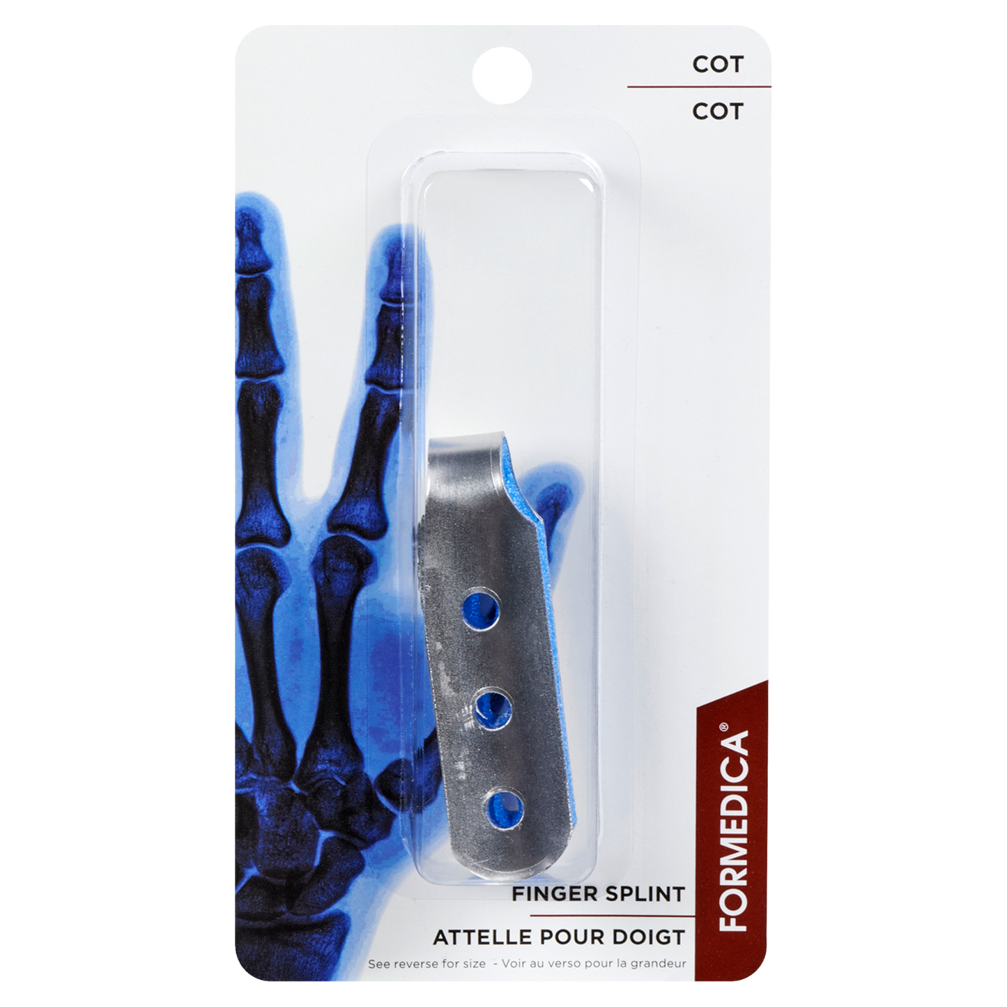Attelle pour doigt en aluminium – modèle COT – 7,7 cm – M | FORMEDIPRO