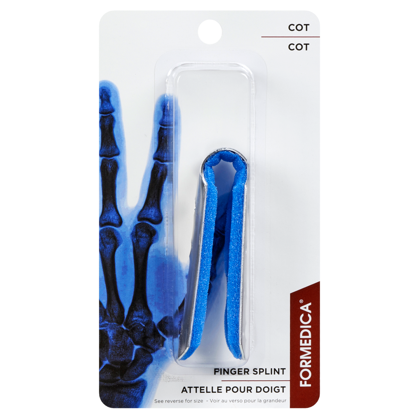 Attelle pour doigt en aluminium – modèle COT – 9,6 cm – G | FORMEDIPRO