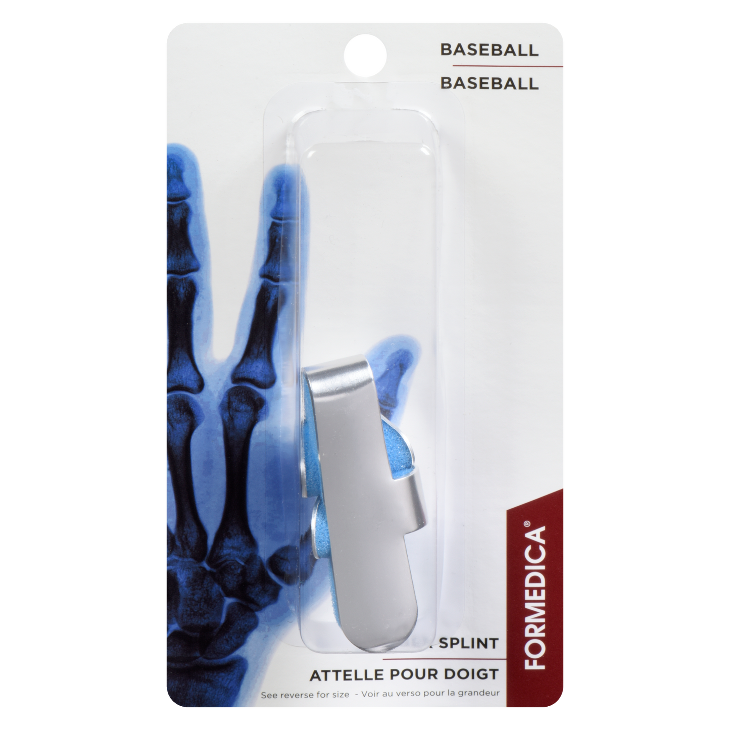 Attelle pour doigt en aluminium – modèle baseball – 13,4 cm – P | FORMEDIPRO