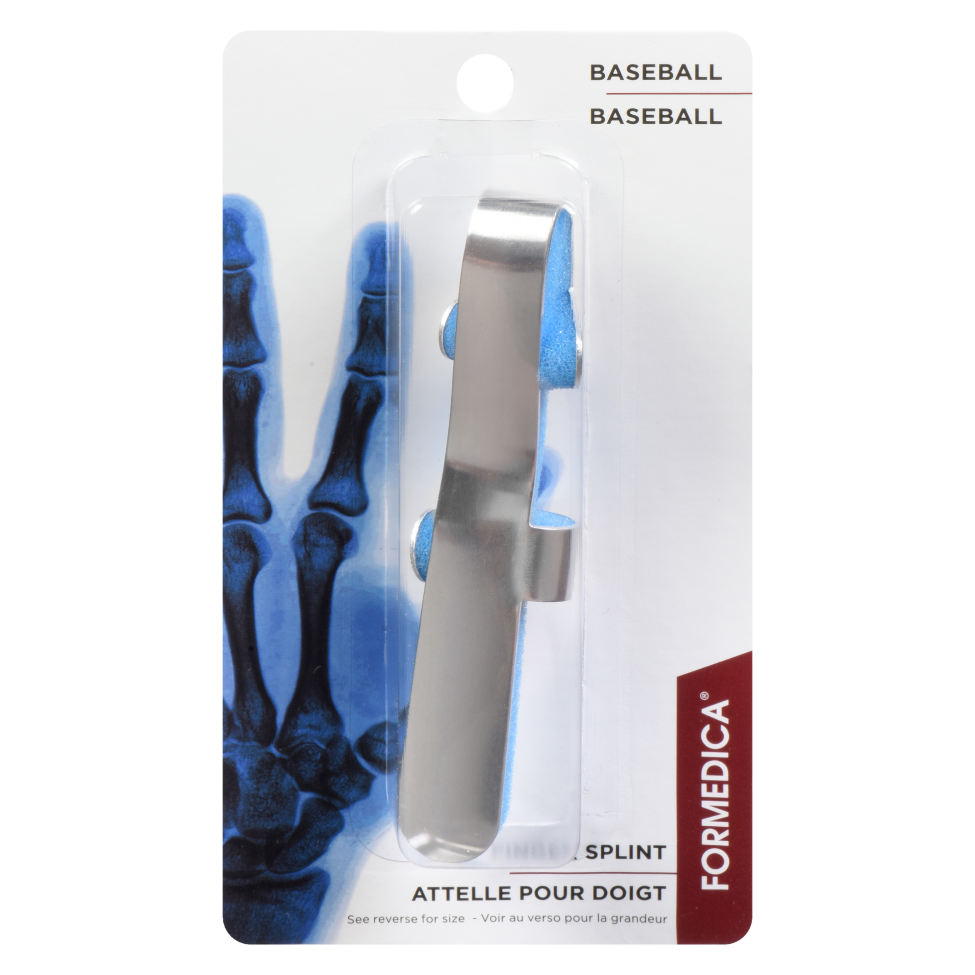 Attelle pour doigt en aluminium – modèle baseball – 15,9 cm – G | FORMEDIPRO