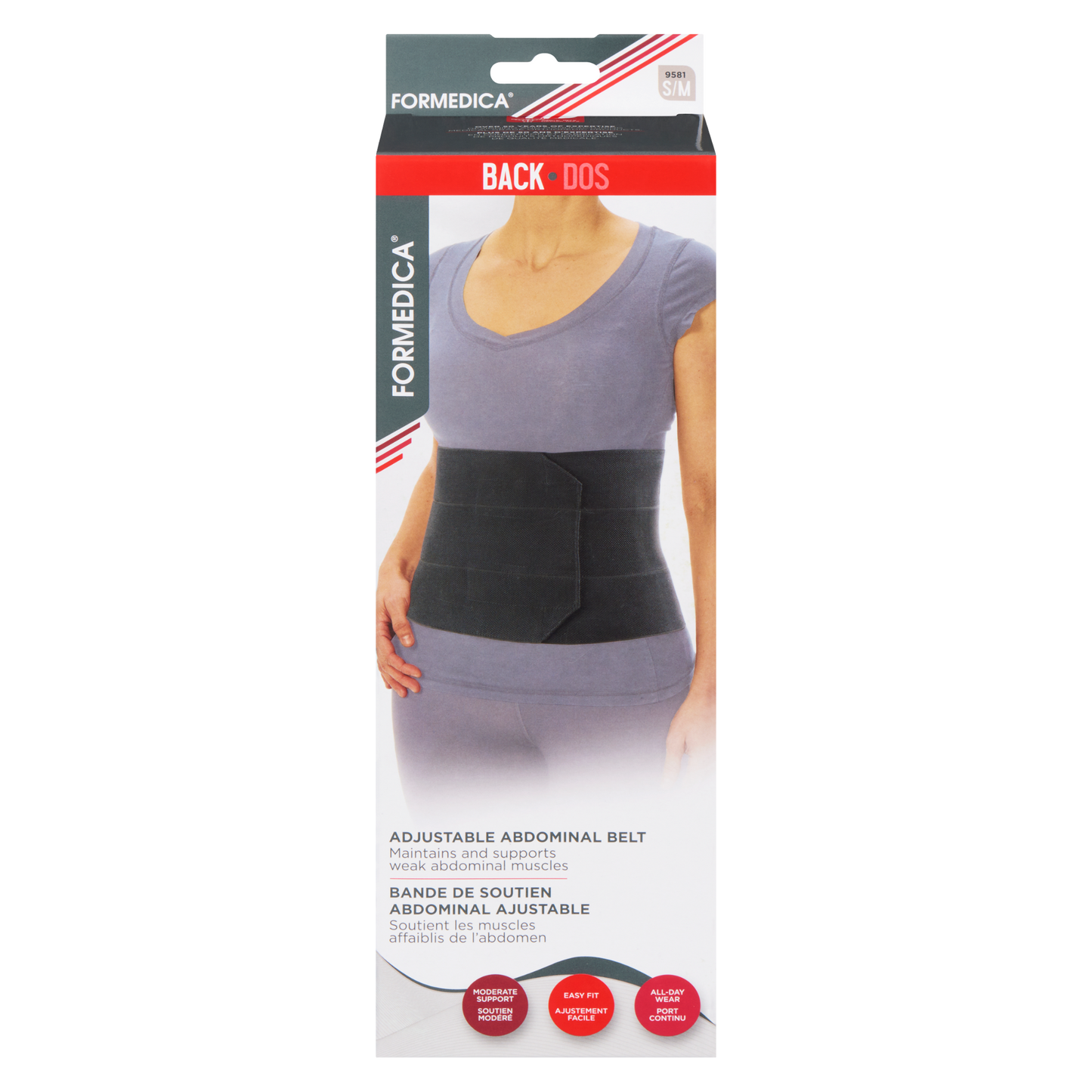 Bande de soutien abdominale – 9" (64–94 cm) – P/M | FORMEDICA