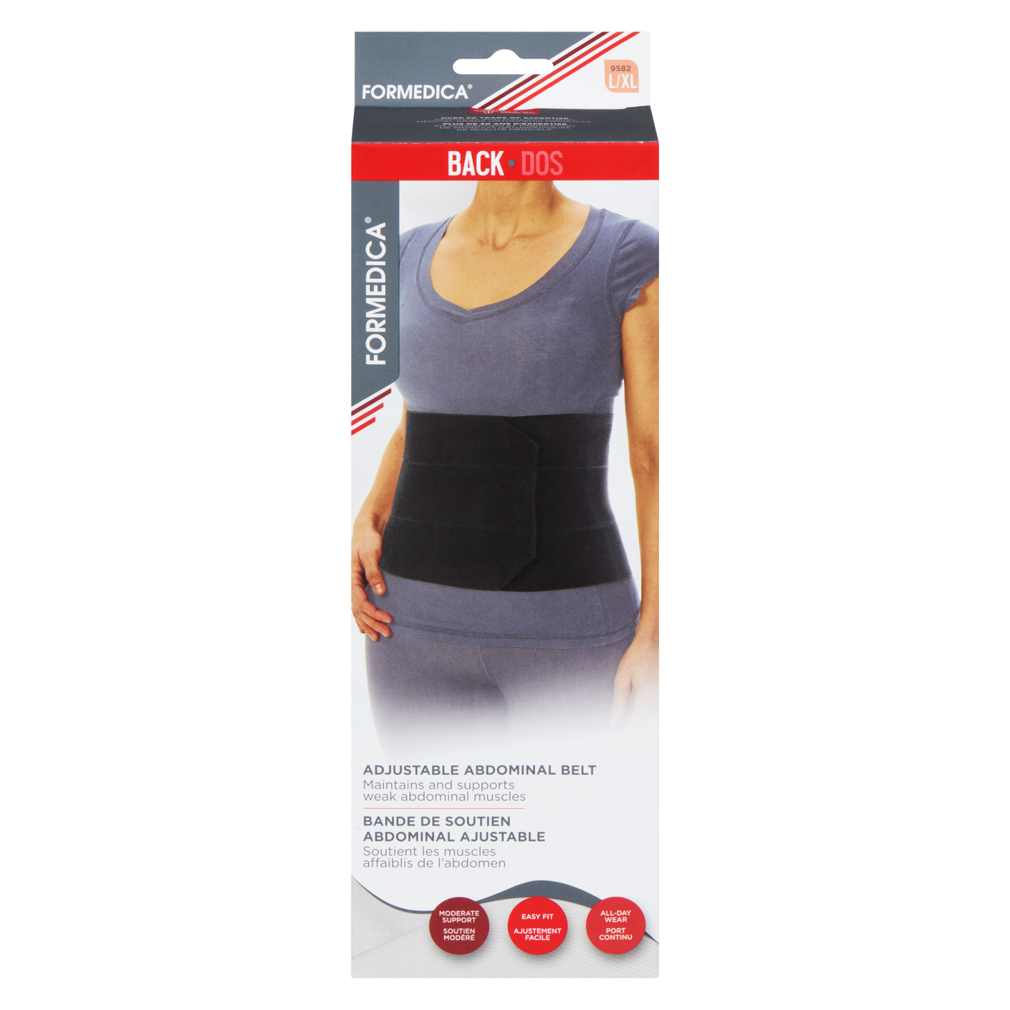 Bande de soutien abdominale – 9" (94–125 cm) – G/TG | FORMEDICA