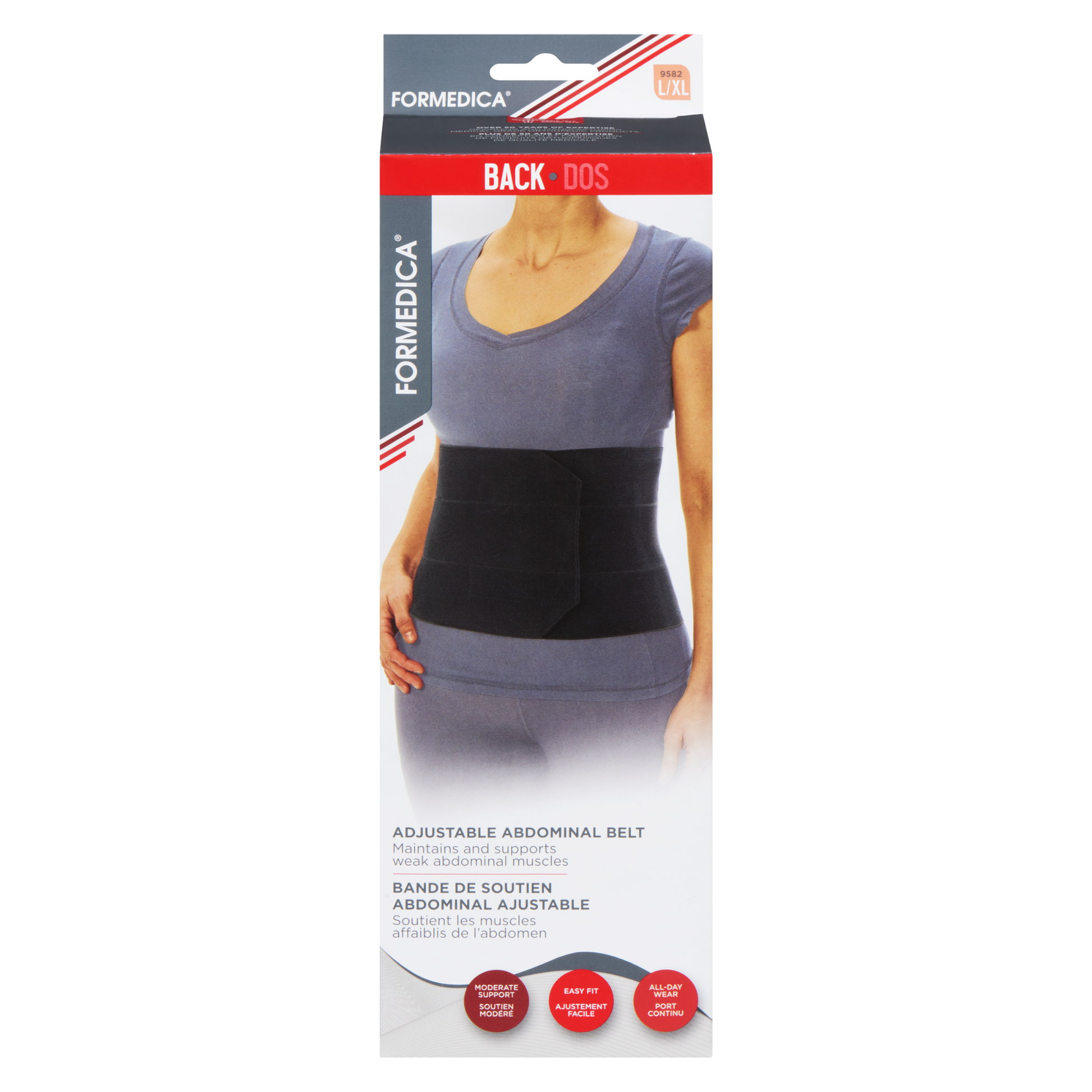 Bande de soutien abdominale – 9" (94–125 cm) – G/TG | FORMEDICA