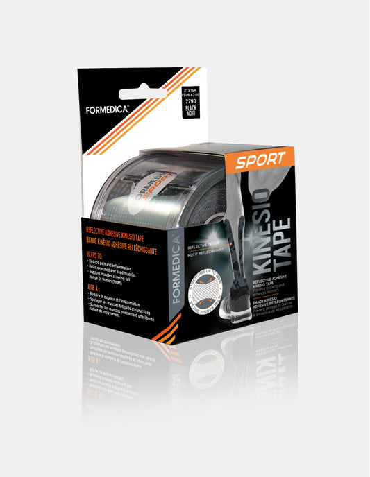 REFLECTIVE ADHESIVE KINESIO TAPE- BLACK